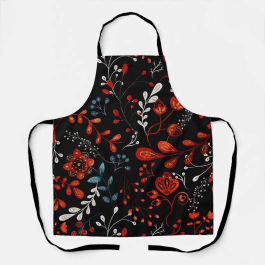 Tablier Intricate floral pattern with gold and white apro (Recto)