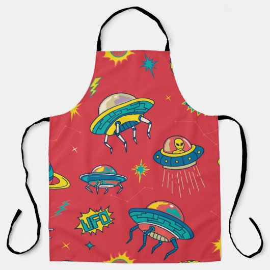 Tablier Inventaires d'espace UFO rétro (Recto)