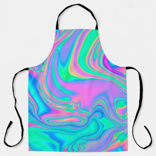 Tablier Iridescente marbrée texture holographique en dyna