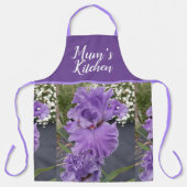 Tablier Iris Fleurs Fleurs Violet Lavande Lilac Apron (Recto)