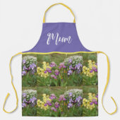 Tablier Iris Floral Purple Jardin Floral Motif Apron (Recto)