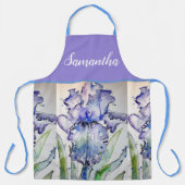 Tablier Iris Floral Shabby Chic Purple Lavender Apron (Recto)