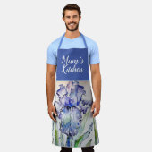 Tablier Iris Floral Shabby Chic Purple Lavender Mum Apron (Porté)