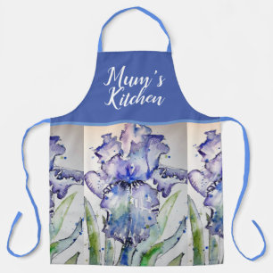 Tablier Iris Floral Shabby Chic Purple Lavender Mum Apron