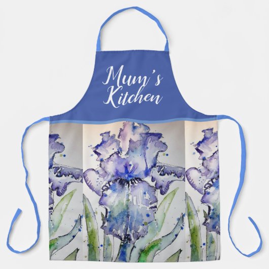 Tablier Iris Floral Shabby Chic Purple Lavender Mum Apron (Recto)