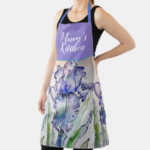 Tablier Iris Floral Shabby Chic Purple Lavender Mum Apron