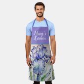 Tablier Iris Floral Shabby Chic Purple Lavender Mum Apron (Porté)