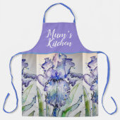 Tablier Iris Floral Shabby Chic Purple Lavender Mum Apron (Recto)
