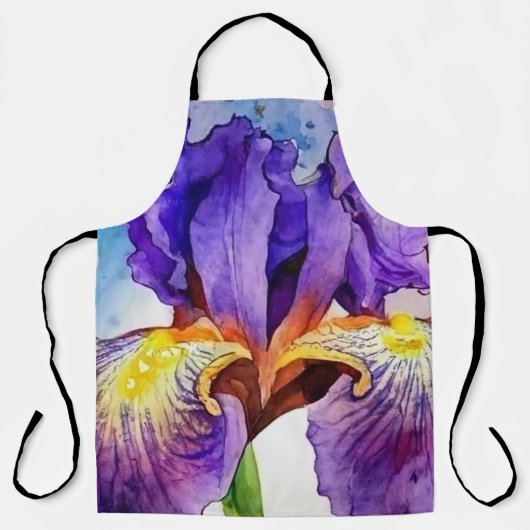 Tablier Iris violet en aquarelle (Recto)