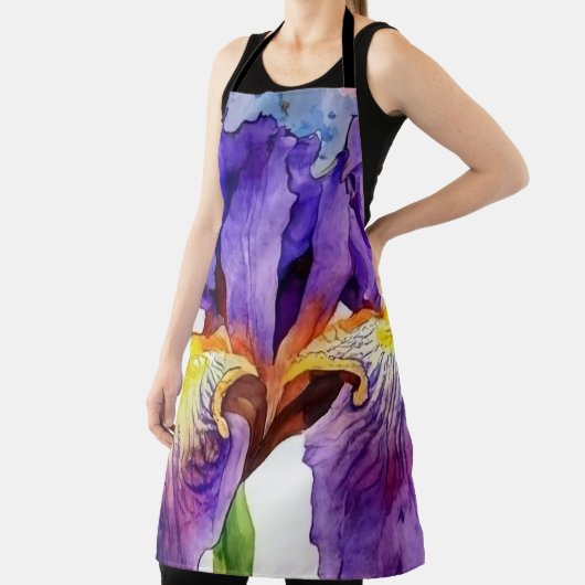 Tablier Iris violet en aquarelle (Insitu)