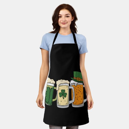 Tablier Irish Beer Irlande Drapeau St Patrick's Day Shamro (Porté)
