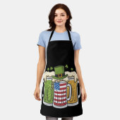 Tablier Irish Beer Irlande USA Drapeau américain St Patric (Porté)