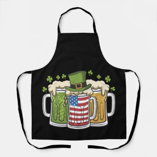 Tablier Irish Beer Irlande USA Drapeau américain St Patric