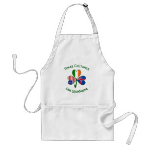 Tablier Irish Irish American Flags Shamrock Votre nom