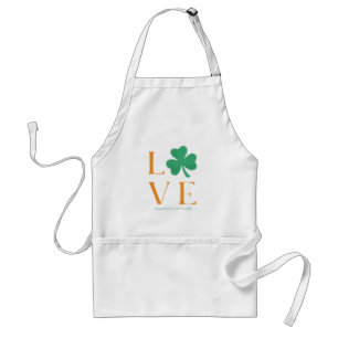 Tablier Irish Love Shamrock Green et Orange Custom