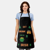 Tablier irish Manger et boire de la bière (Porté)