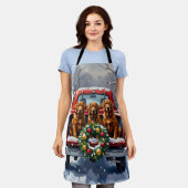 Tablier Irish Red Setter Christmas Red Truck Holiday (Porté)