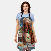 Tablier Irish Setter Gâteau de vacances : Noël festif (Porté)