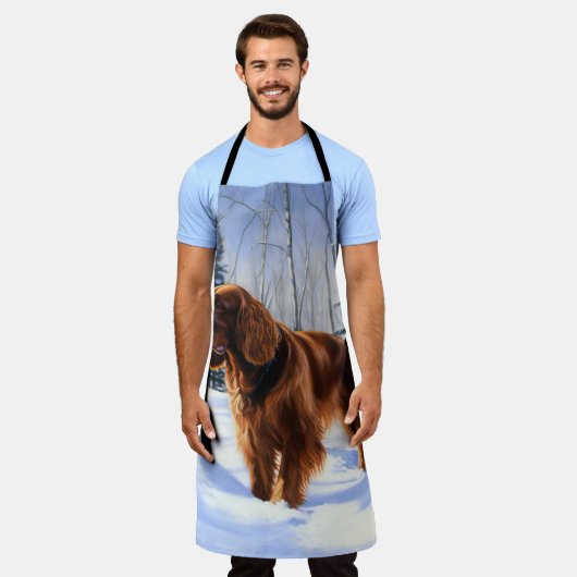 Tablier Irish Setter Let It Neige Christmas (Porté)