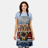 Tablier Irish Wolfhound Christmas Red Truck Holiday Gift (Porté)