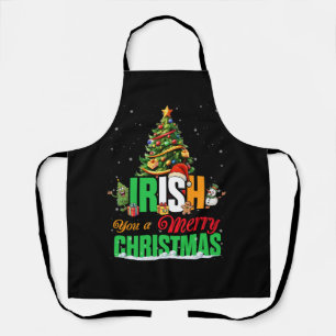 Tablier Irish You A Joyeux Noël Père Noël Drapeau Irlandai