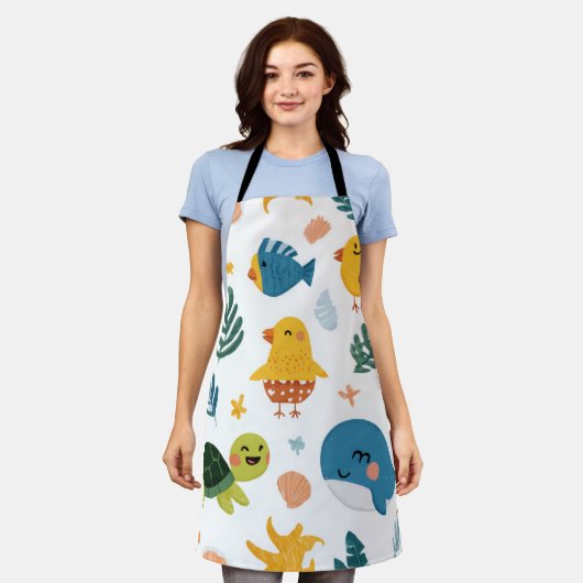 Tablier Island Flow All-Over Print Apron Gift (Porté)