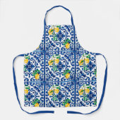 Tablier Italian style,mosaic,blue,lemon, (Recto)