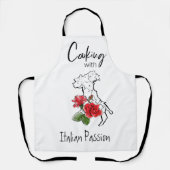 Tablier *~* Italie Carte italienne Boot Red Rose Cuisine (Recto)