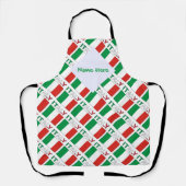 Tablier Italie - Drapeau italien - Personnalisation verte (Recto)
