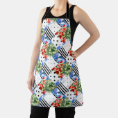 Tablier italien, art sicilien, patchwork, Fleurs d'été   (Insitu)