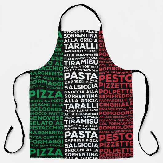 Tablier Italien Drapeau de la gastronomie Italie Pasta Lov (Recto)