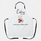 Tablier *~* Italien Italie Carte Boot Rouge Rose Cuisine A (Recto)