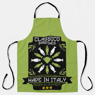 Tablier Italien Sardine Art Print Kitchen Cadeau