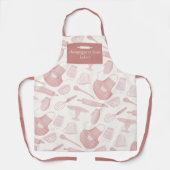 Tablier ivoire sur mesure + parties scintillant d'or rose (Recto)