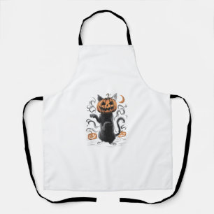 Tablier Jack-o'-lantern Chat noir Zombie Chat Halloween Po