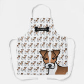 Tablier Jack Russell Terrier à poil dur marron & Nom (Recto)