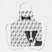 Tablier Jack Russell Terrier à poil lisse noir & Nom (Recto)