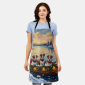 Tablier Jack Russell Terrier Christmas Boat Holiday (Porté)