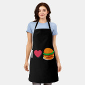 Tablier J'adore Burger Cheeseburger Manger Malsain  (Porté)