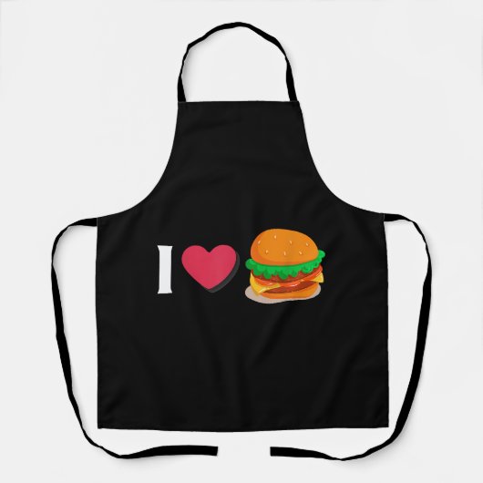 Tablier J'adore Burger Cheeseburger Manger Malsain  (Recto)