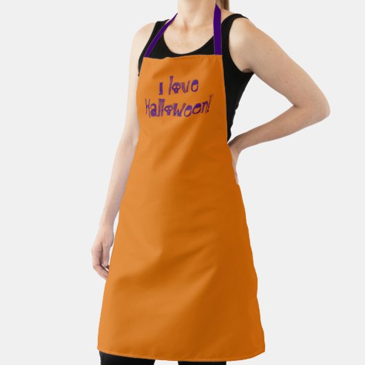 Tablier J'adore Halloween Éffrayant Orange Apron (Insitu)