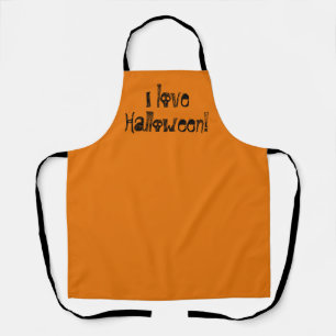 Tablier J'adore Halloween Éffrayant Orange Apron