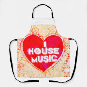 Tablier J'adore la musique house (Recto)