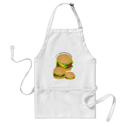 Tablier J'adore les cheeseburgers (Devant)