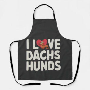 Tablier J'adore les dachshunds mignon dessin animé