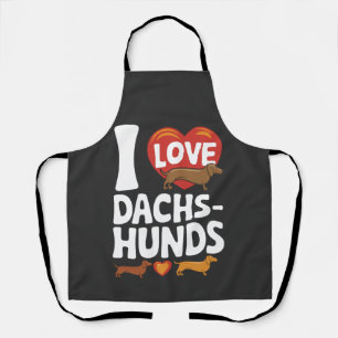 Tablier J'adore les dachshunds, un design émouvant pour le