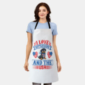 Tablier J'adore les Rottweilers et les États-Unis (Porté)