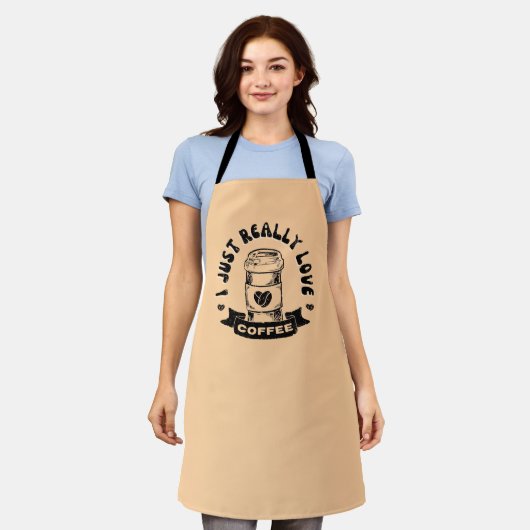 Tablier J'adore vraiment le café (Porté)