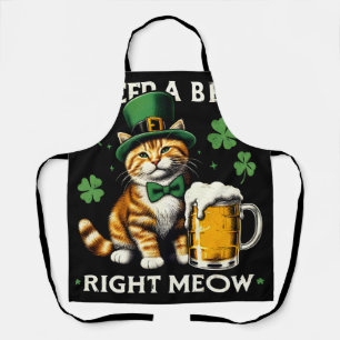 Tablier J'ai besoin d'une bière juste Meow Chat St. Patric