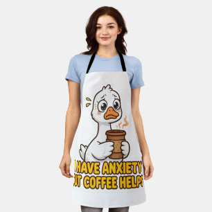 Tablier J'ai de l'anxiété mais le café aide drôle